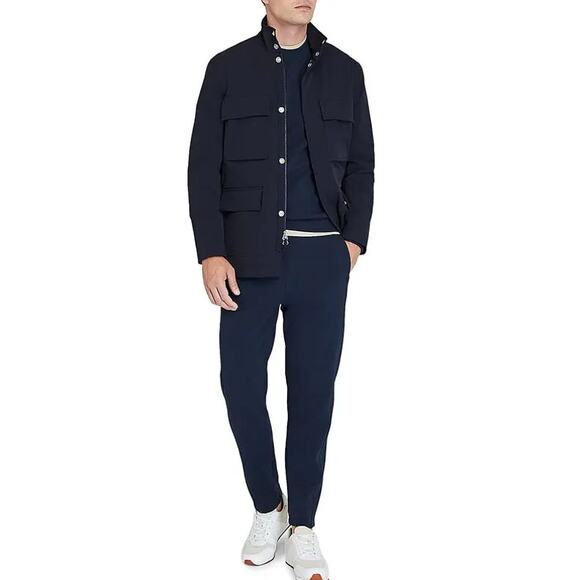 CLUB MONACO CMTech M65 Stretch Jacket Nylon Navy Blue Sz L $298 - Picture 2 of 8